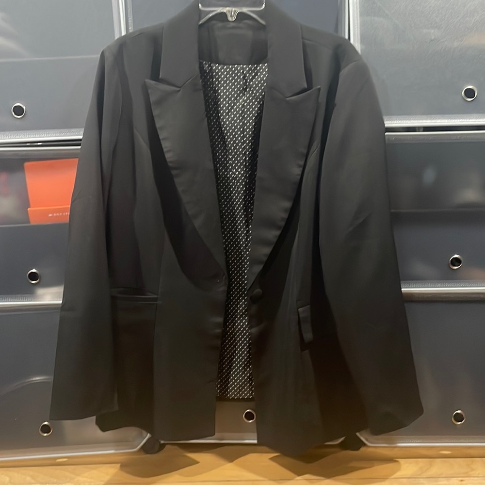 Black Blazer with polka dot lining